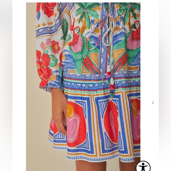 EUC FARM Rio Flowers Beach Mini Dress, Size XS - Picture 3 of 6